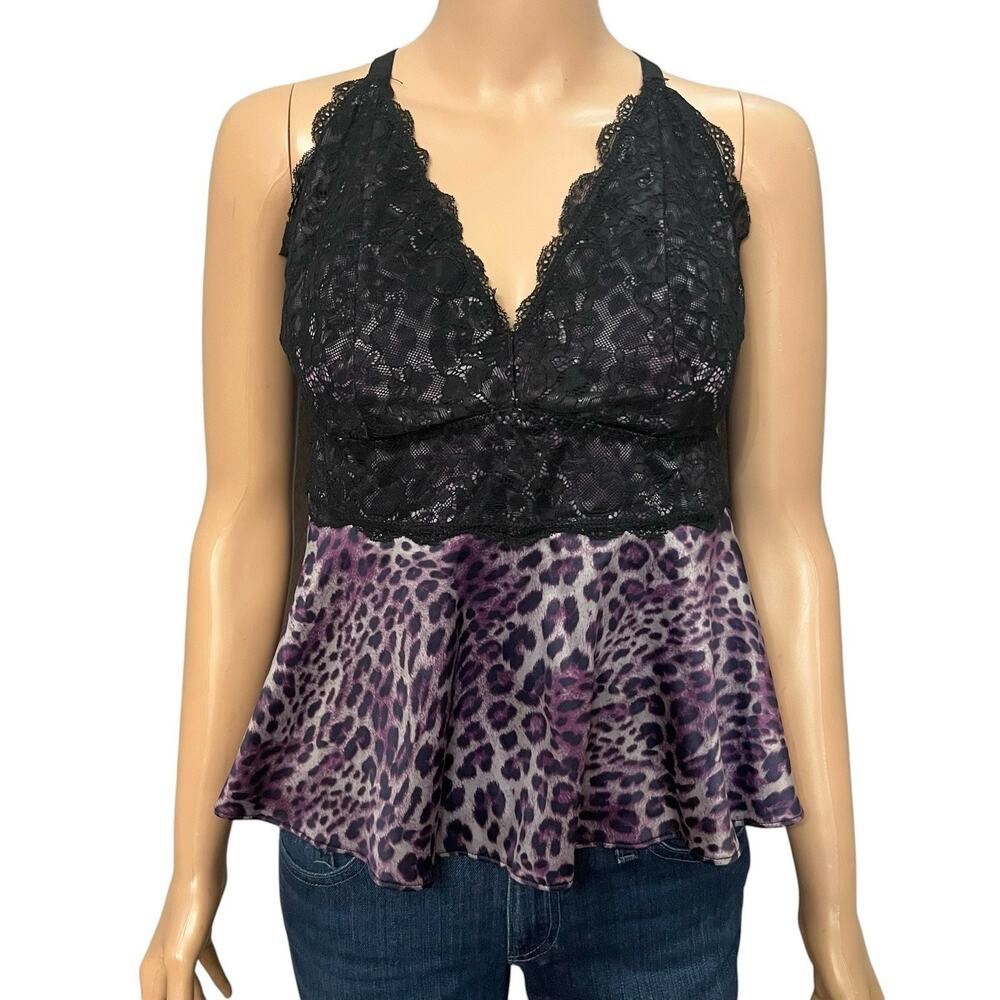 Torrid Leopard Babydoll Lingerie Top 0X Multi-way Straps Lace Bust Opaque Peplum